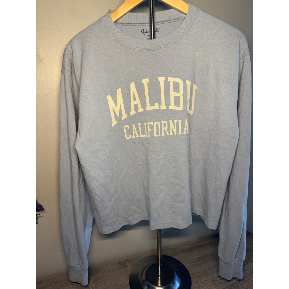 John Galt Brandy Melville Malibu California Sweatshirt Light Blue One Size